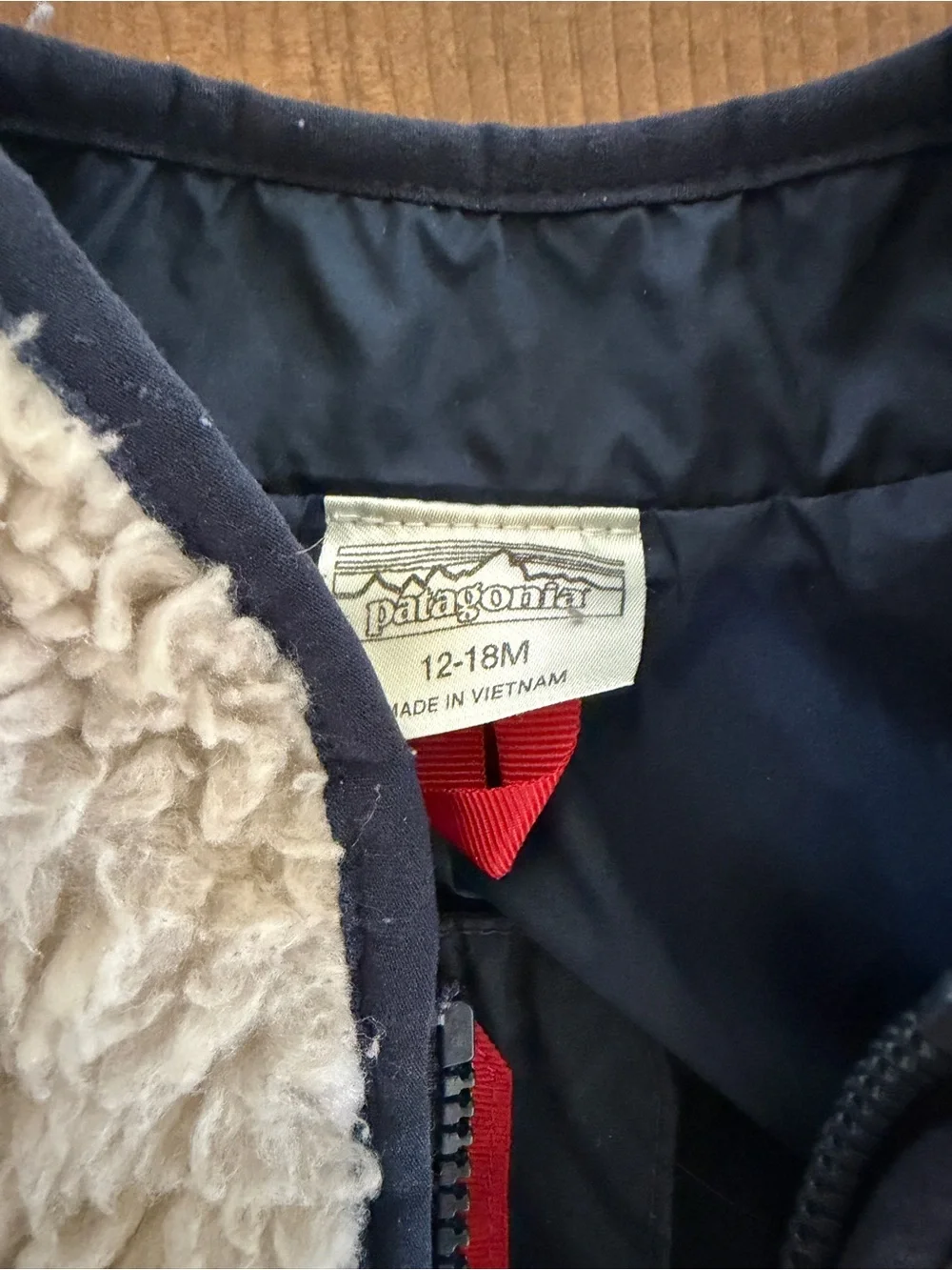 Patagonia Kids Cream Sherpa Vest, 12-18m